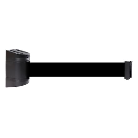 QUEUE SOLUTIONS WallPro 300, Black, 10' Dark Blue Belt WP300B-DBL100